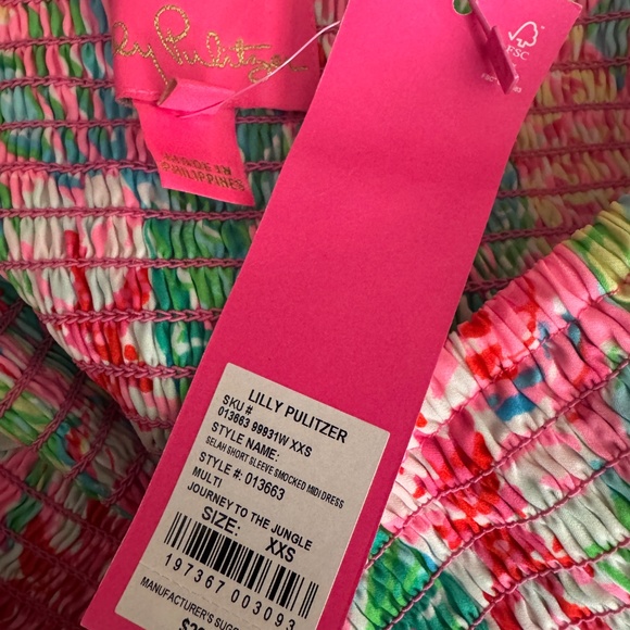 Lilly Pulitzer Selah Short Sleeve Smocked Midi Dress - Picture 4 of 5